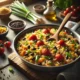 A vibrant bowl of freshly prepared cherry tomato salsa with cilantro and lime, perfect for topping rice and beans