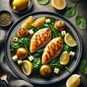 Lemony-Chicken-with-Spinach-and-Potatoes