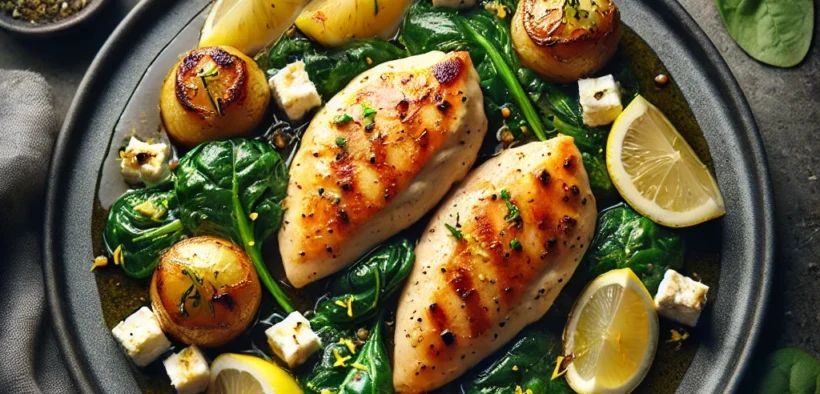 Lemony-Chicken-with-Spinach-and-Potatoes