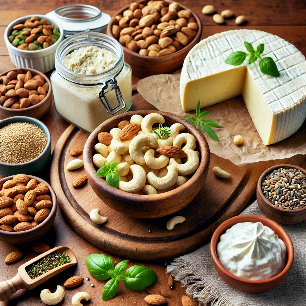 Plant-based cheese alternatives made from nuts and seeds